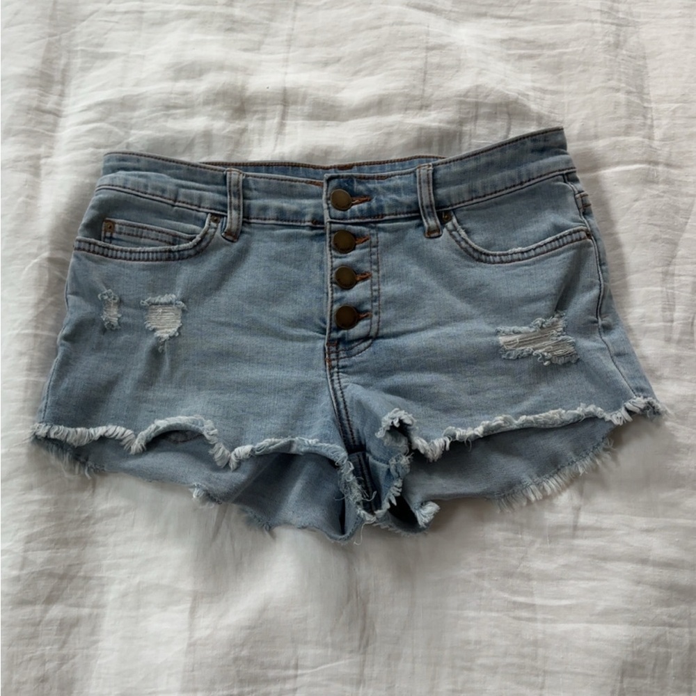 Billabong Blue Jean Shorts Distressed Cut-Off